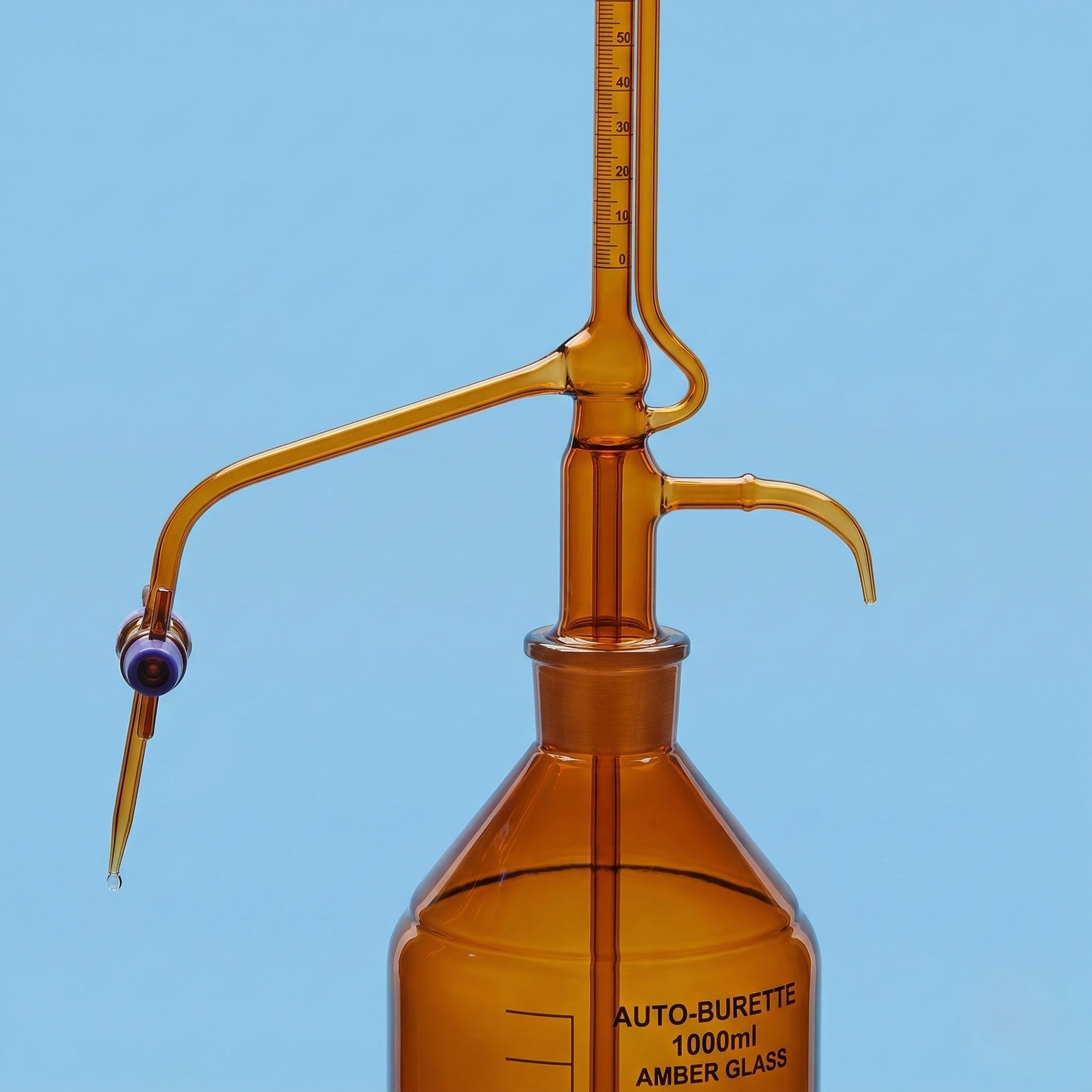 Automatic Burette Ptfe Stopcock Amber Class A